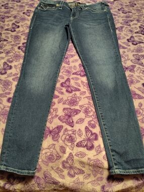 True Religion Slim Skinny Jeans in Dark Blue Wash